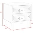 Posh Living Melanie 2-Drawer Nightstand with Lucite Legs in Gray