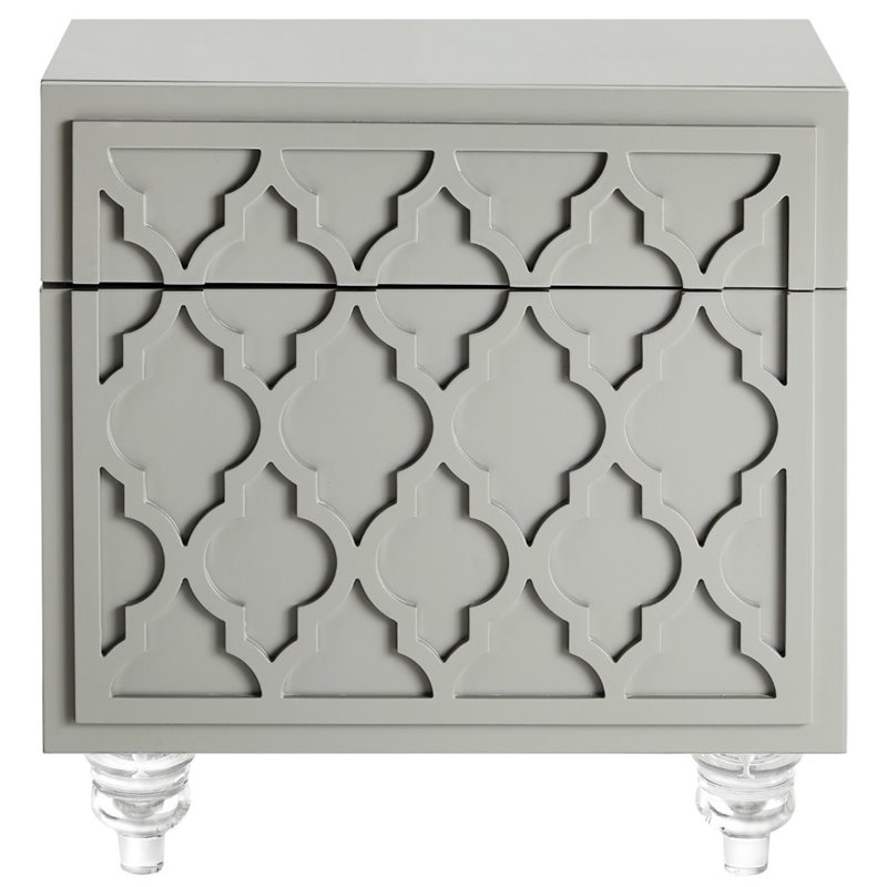 Posh Living Lydia Modern 1-Drawer Nightstand in Gray
