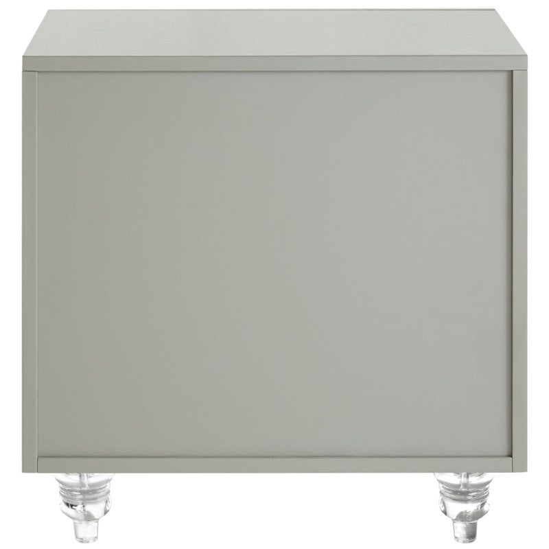 Posh Living Lydia Modern 1-Drawer Nightstand in Gray