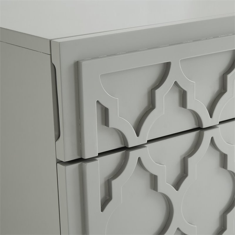 Posh Living Lydia Modern 1-Drawer Nightstand in Gray