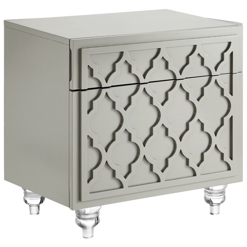 Posh Living Lydia Modern 1-Drawer Nightstand in Gray