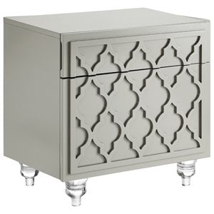 Posh Living Lydia Modern 1-Drawer Nightstand in Gray