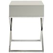 Posh Living Brianna 1-Drawer Nightstand with X-Metal Legs in Gray/Chrome