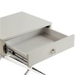 Posh Living Brianna 1-Drawer Nightstand with X-Metal Legs in Gray/Chrome