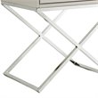 Posh Living Brianna 1-Drawer Nightstand with X-Metal Legs in Gray/Chrome