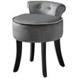 Posh Living Alena Tufted Velvet Vanity Stool with Nailhead Trim in Light Gray