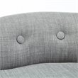 Posh Alena Tufted Linen Fabric Vanity Stool with Nailhead Trim in Gray