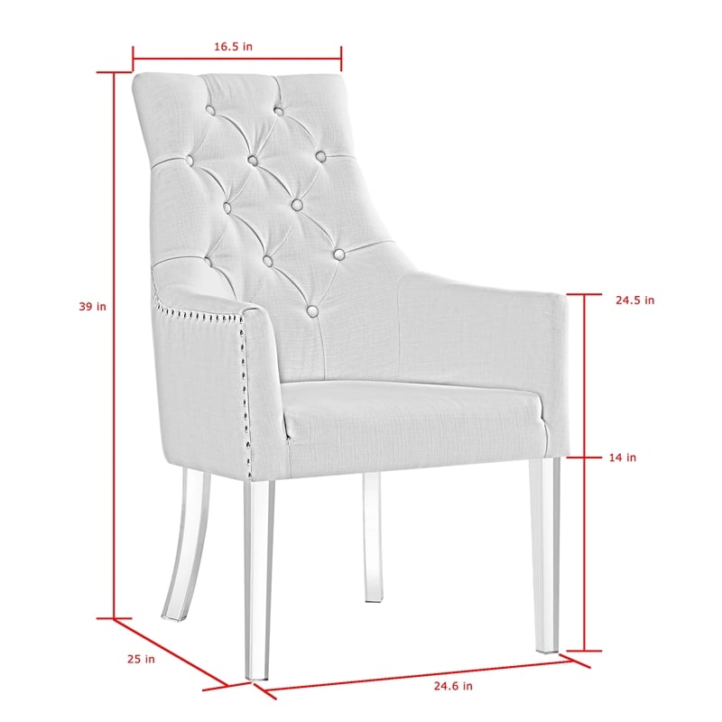 Posh Colton Faux Leather Dining Chair with Acrylic Legs - Gray (Set of 2)