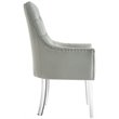 Posh Colton Faux Leather Dining Chair with Acrylic Legs - Gray (Set of 2)