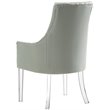 Posh Colton Faux Leather Dining Chair with Acrylic Legs - Gray (Set of 2)
