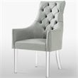 Posh Colton Faux Leather Dining Chair with Acrylic Legs - Gray (Set of 2)