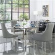 Posh Colton Faux Leather Dining Chair with Acrylic Legs - Gray (Set of 2)