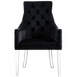 Posh Living Colton Velvet Dining Chair with Acrylic Legs - Black (Set of 2)