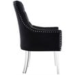 Posh Living Colton Velvet Dining Chair with Acrylic Legs - Black (Set of 2)
