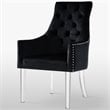 Posh Living Colton Velvet Dining Chair with Acrylic Legs - Black (Set of 2)