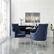 Posh Living Colton Velvet Dining Chair with Acrylic Legs - Navy Blue (Set of 2)