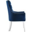 Posh Living Colton Velvet Dining Chair with Acrylic Legs - Navy Blue (Set of 2)