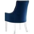 Posh Living Colton Velvet Dining Chair with Acrylic Legs - Navy Blue (Set of 2)