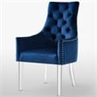 Posh Living Colton Velvet Dining Chair with Acrylic Legs - Navy Blue (Set of 2)