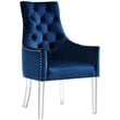 Posh Living Colton Velvet Dining Chair with Acrylic Legs - Navy Blue (Set of 2)