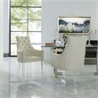 Posh Colton Linen Fabric Dining Chair with Acrylic Legs - Cream/White (Set of 2)
