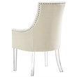Posh Colton Linen Fabric Dining Chair with Acrylic Legs - Cream/White (Set of 2)