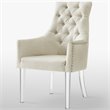 Posh Colton Linen Fabric Dining Chair with Acrylic Legs - Cream/White (Set of 2)
