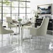 Posh Colton Linen Fabric Dining Chair with Acrylic Legs - Cream/White (Set of 2)