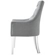Posh Colton Linen Fabric Dining Chair with Acrylic Legs - Light Gray (Set of 2)