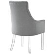Posh Colton Linen Fabric Dining Chair with Acrylic Legs - Light Gray (Set of 2)