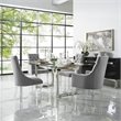 Posh Colton Linen Fabric Dining Chair with Acrylic Legs - Light Gray (Set of 2)