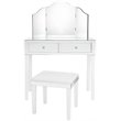 Posh Living Caleb 2-Drawer Bedroom Vanity Set with Stool and Mirror in White