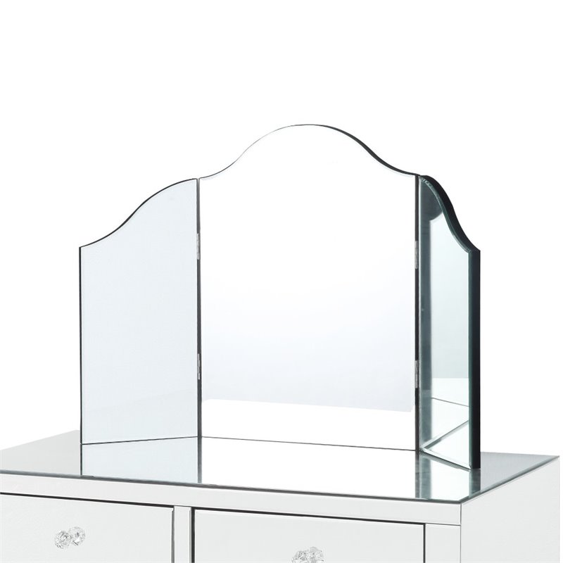 Posh Living Caleb 2-Drawer Bedroom Vanity Set with Stool and Mirror in White