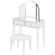 Posh Living Caleb 2-Drawer Bedroom Vanity Set with Stool and Mirror in White