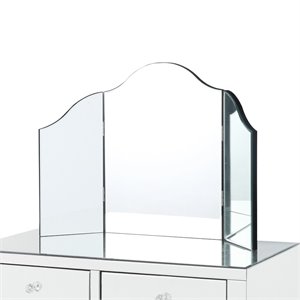posh living mathew tri-fold tabletop bedroom vanity mirror - frameless