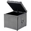 Posh Living Markella Velvet 1Pc Storage Ottoman in Gray/Chrome