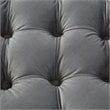 Posh Living Markella Velvet 1Pc Storage Ottoman in Gray/Chrome