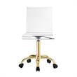 Posh Briar Stainless Steel and Acrylic Office Chair with Casters in Clear/Gold