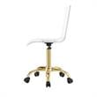 Posh Briar Stainless Steel and Acrylic Office Chair with Casters in Clear/Gold