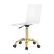 Posh Briar Stainless Steel and Acrylic Office Chair with Casters in Clear/Gold