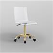 Posh Briar Stainless Steel and Acrylic Office Chair with Casters in Clear/Gold