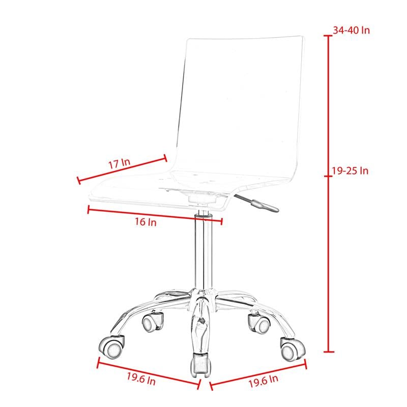 Clear and gold online desk chair