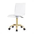 Posh Briar Stainless Steel and Acrylic Office Chair with Casters in Clear/Gold
