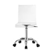 Posh Briar Stainless Steel and Acrylic Office Chair with Casters in Clear/Chrome