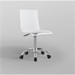 Posh Briar Stainless Steel and Acrylic Office Chair with Casters in Clear/Chrome