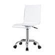 Posh Briar Stainless Steel and Acrylic Office Chair with Casters in Clear/Chrome