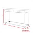 Posh Briar 2-Drawer Metal Console Table with Acrylic Legs in White/Gold