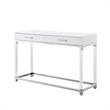 Posh Briar 2-Drawer Metal Console Table with Acrylic Legs in White/Chrome