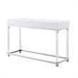 Posh Briar 2-Drawer Metal Console Table with Acrylic Legs in White/Chrome