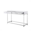 Posh Briar 2-Drawer Metal Console Table with Acrylic Legs in White/Chrome